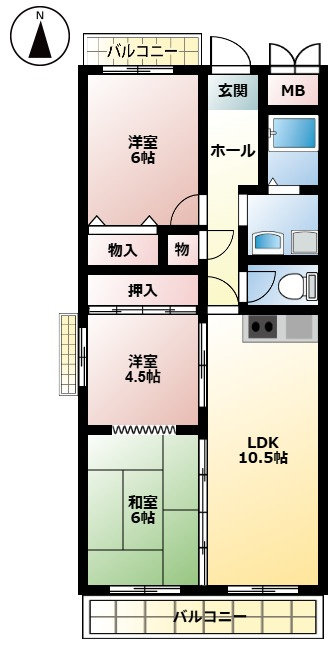 高槻市松が丘１丁目の中古マンション【間取り】