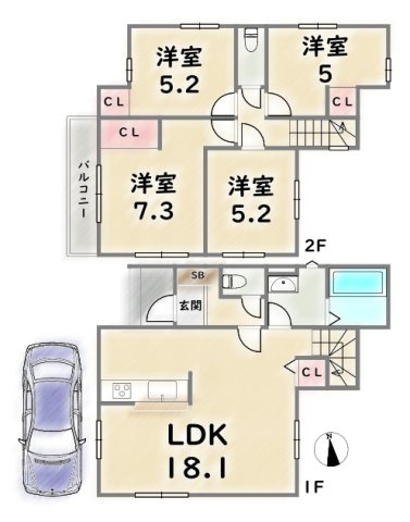 右京区西院春栄町【間取り】《1号地》