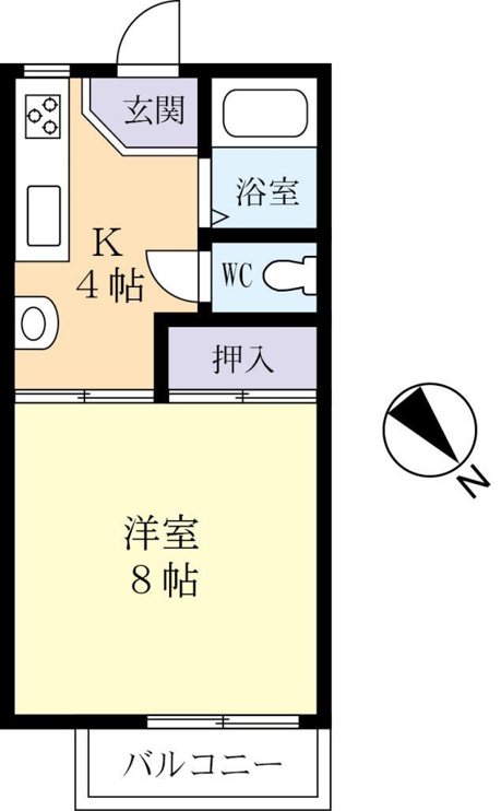 8帖1Kの間取りです☆