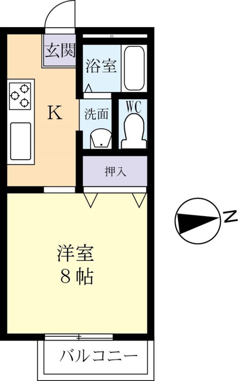 洋室8帖で広々使えます