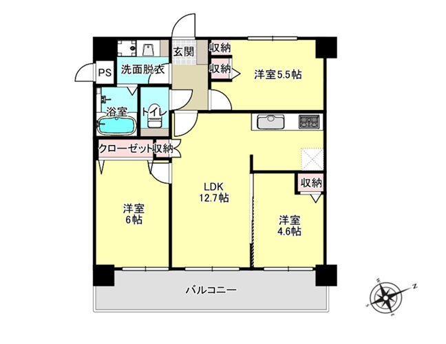 ライオンズマンション志真志・803号室【間取り】