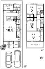 K12181-4号地大宮【土地図＋建物プラン例】延床：94.39㎡、建物価格：2,445万円、合計：6,125万円