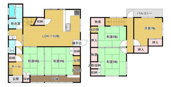 鳥取市気高町宝木戸建て【間取り】