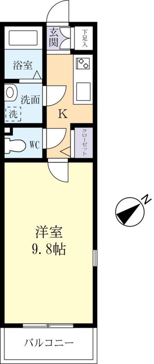 ネット無料9.8帖の新築１Ｋ