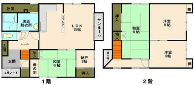 小樽市桜２丁目の中古一戸建【間取り】