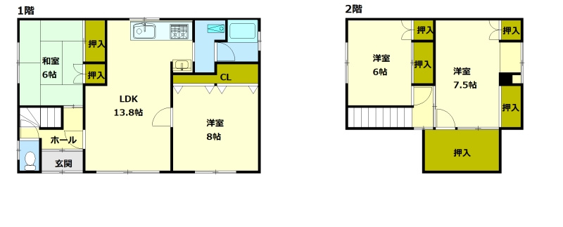 小樽市桜５丁目の中古一戸建【間取り】
