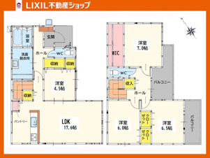 Rimoku　小倉南区下貫3丁目5期【間取り】4LDK+Pantry+2CL+WIC+2バルコニー+4台駐車OK！