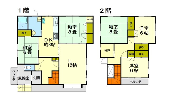 小樽市緑１丁目の中古一戸建【間取り】