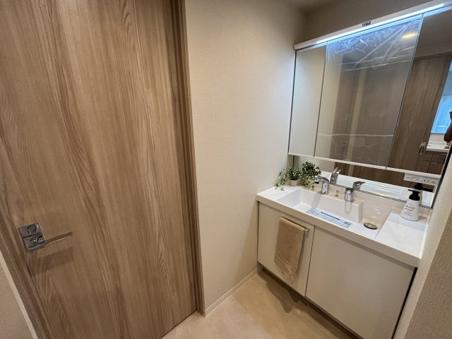 ライオンズマンション高良公園前・405号室【独立洗面台】扉を閉めた洗面室の状態