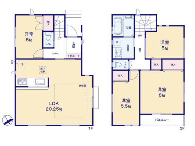 横浜市戸塚区汲沢５丁目の新築一戸建【間取り】