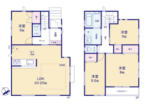 横浜市戸塚区汲沢５丁目の新築一戸建【間取り】