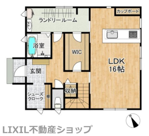 上越市土橋【築３年】一戸建て【間取り】１階　間取図