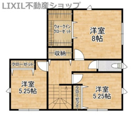 上越市土橋【築３年】一戸建て【間取り】２階　間取図