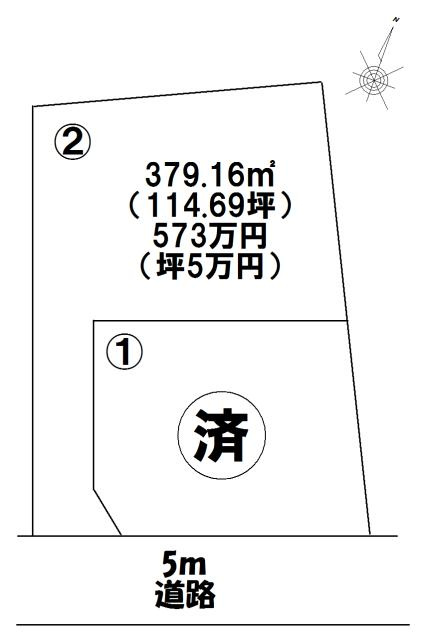 佐野市中町の売地【区画図】