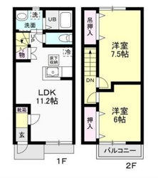 知手中央　メゾネット♪　神栖市賃貸の画像