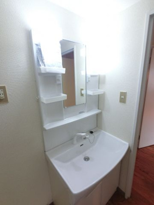 独立洗面台です。朝の準備がラクチンです。