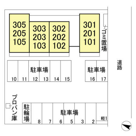 行田市門井町２丁目のアパート【区画図】