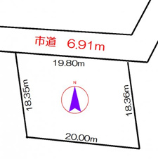 小樽市長橋５丁目の売地【間取り】５丁目31番185（地番）　363.91平米