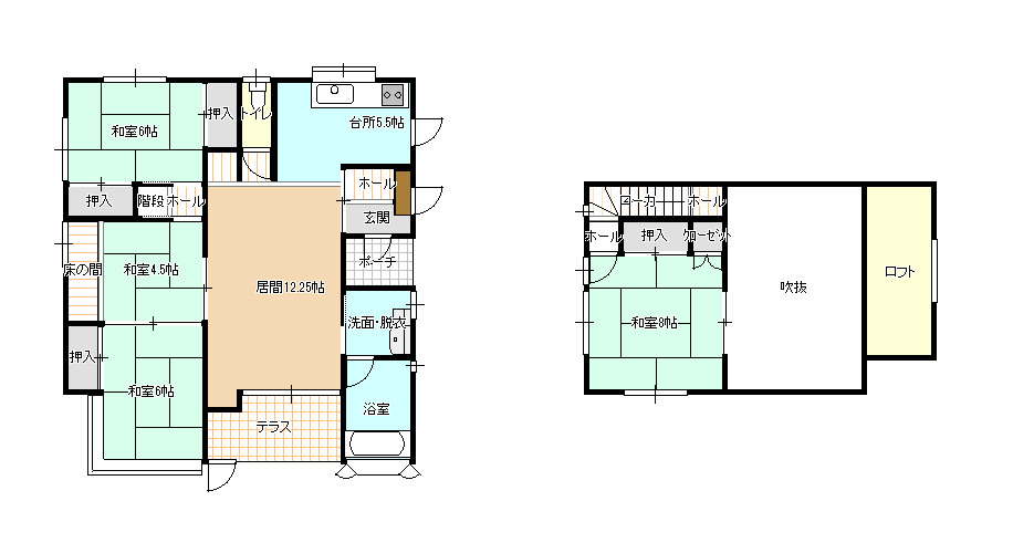 那須町湯本1050万円の中古住宅【間取り】