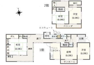 鳥取市面影２丁目中古戸建て【間取り】