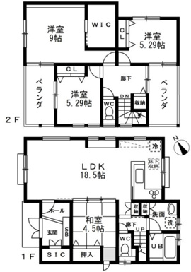 広々としたLDKに、リビングと一体化できる4.5帖の和室が隣接し家族が自然と集まる空間設計です。