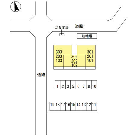鴻巣市赤見台２丁目のアパート【区画図】