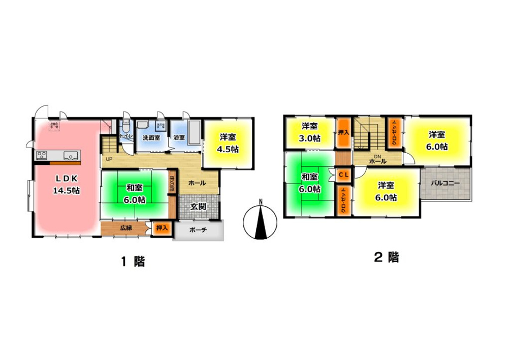 八頭郡八頭町稲荷中古戸建て【間取り】