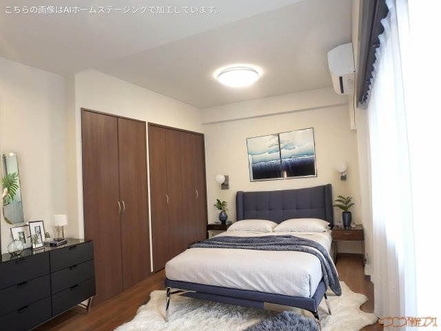 プレジデント寄居【洋室】バーチャルステージング　主寝室からバルコニーに出られます！