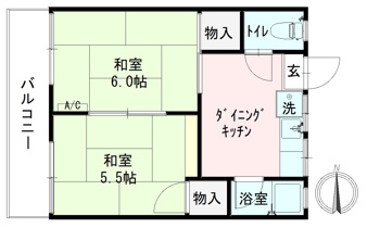松本市寿北６丁目のアパート【間取り】