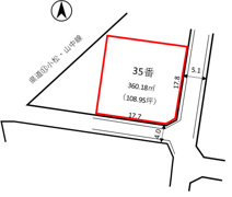 加賀市　山代温泉南町　売土地　108.95坪　建築条件なしの画像