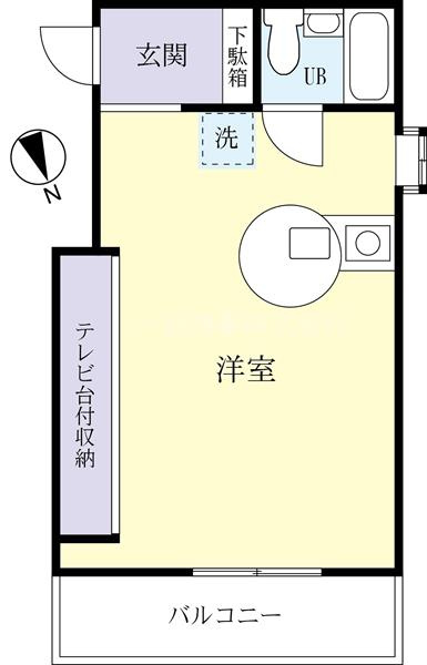 テラスが広くお洒落な1R