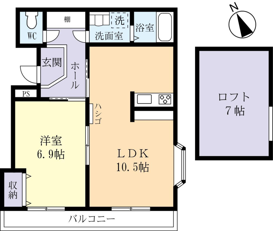 反転間取りです