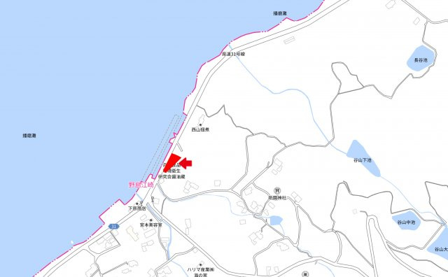 西海岸オーシャンビュー　600坪の土地【地図】