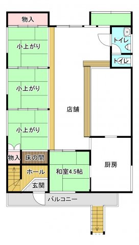 ふじ町2-3店舗付き住宅【間取り】