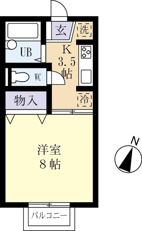 使いやすい形の8帖洋室です。