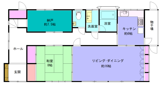 熱海市泉の中古一戸建【間取り】１階間取り