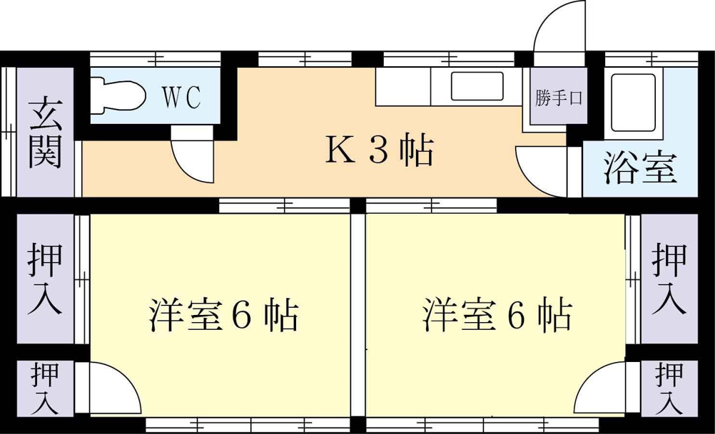 洋室がふたつある2Kの一戸建てです｡