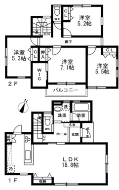 2階には全居室収納付で5帖以上のプライベート空間があり、ライフスタイルに合わせて柔軟に使えます。