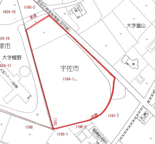 宇佐市大字富山の売地【区画図】