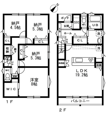 明るく開放的な19.2帖の大空間を実現。広々としたバルコニーとも直結しています。