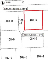 石巻市渡波字栄田の売地【区画図】
