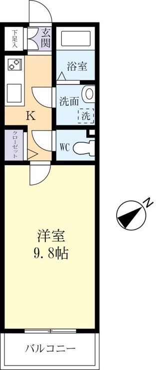 ネット無料9.8帖の１Ｋ