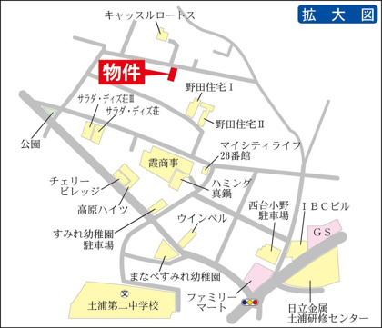 土浦市木田余西台の駐車場の画像
