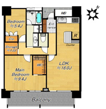 グランドメゾン西大畑【間取り】収納豊富な２LDK＋WIC＋納戸の間取り☆