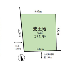 清須市鍋片三丁目　土地【間取り】間口は10.06ｍあります！名鉄名古屋本線「丸ノ内」駅徒歩11
分！