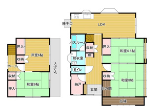 鳥取市北園2丁目戸建て【間取り】