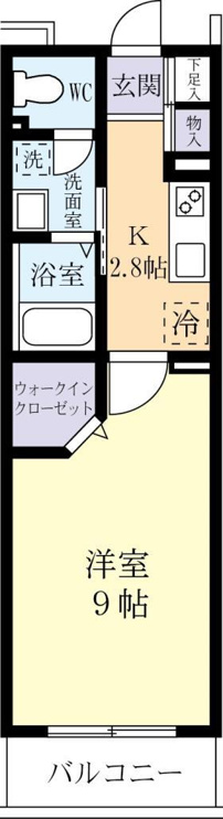 収納豊富な１Ｋタイプ