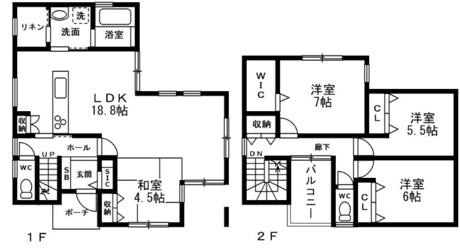 家族が集まるLDKに隣接する和室の扉を開放すれば、23帖以上の圧倒的な広々空間が実現します。