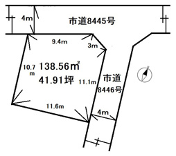羽生市南羽生1丁目　売地【区画図】