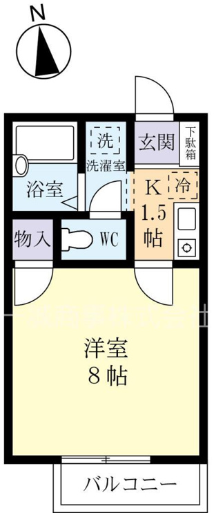 洋室8帖の１Kです